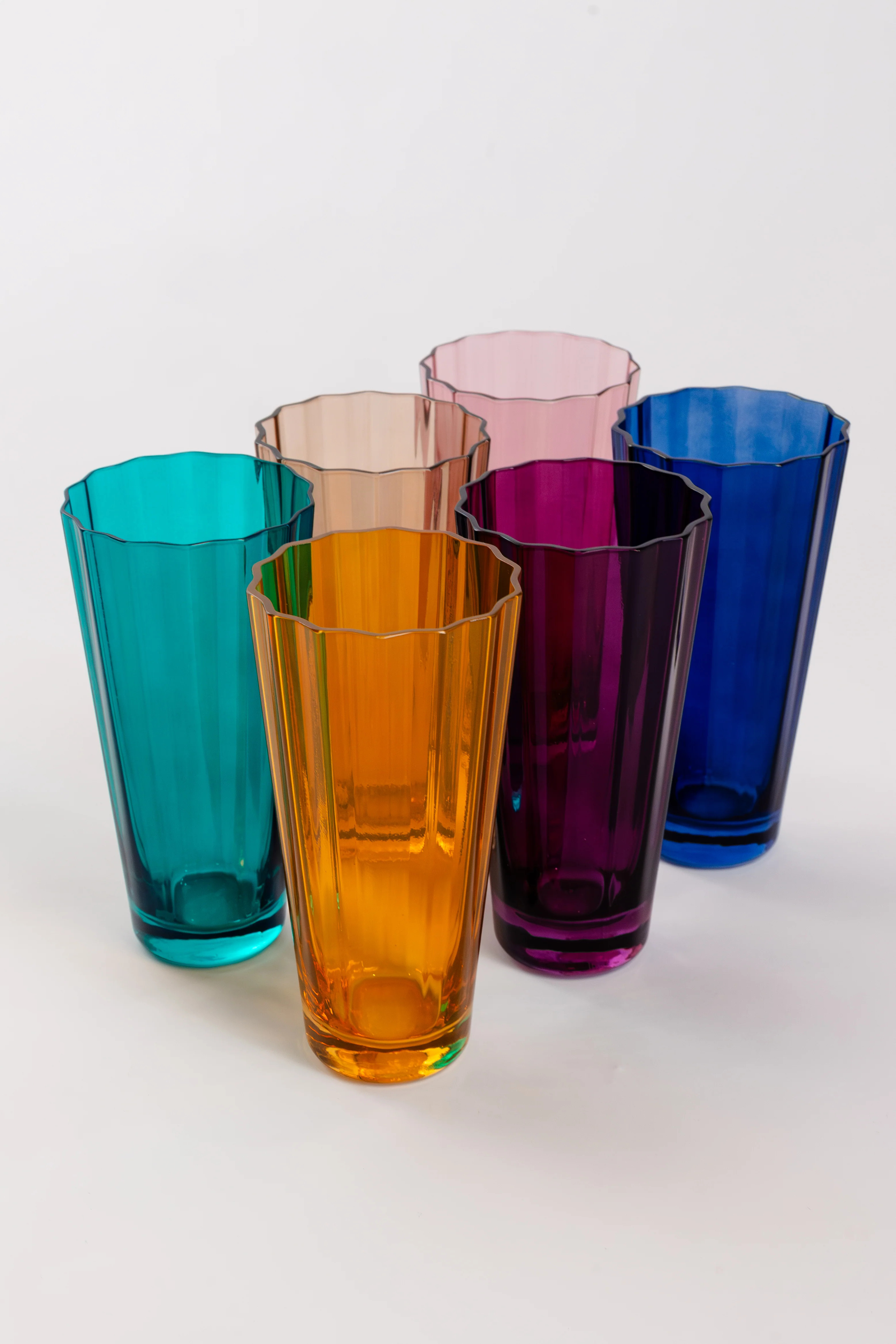 Estelle Colored Sunday High Balls - Set of 6 {Fall Mixed Set} | Estelle Colored Glass