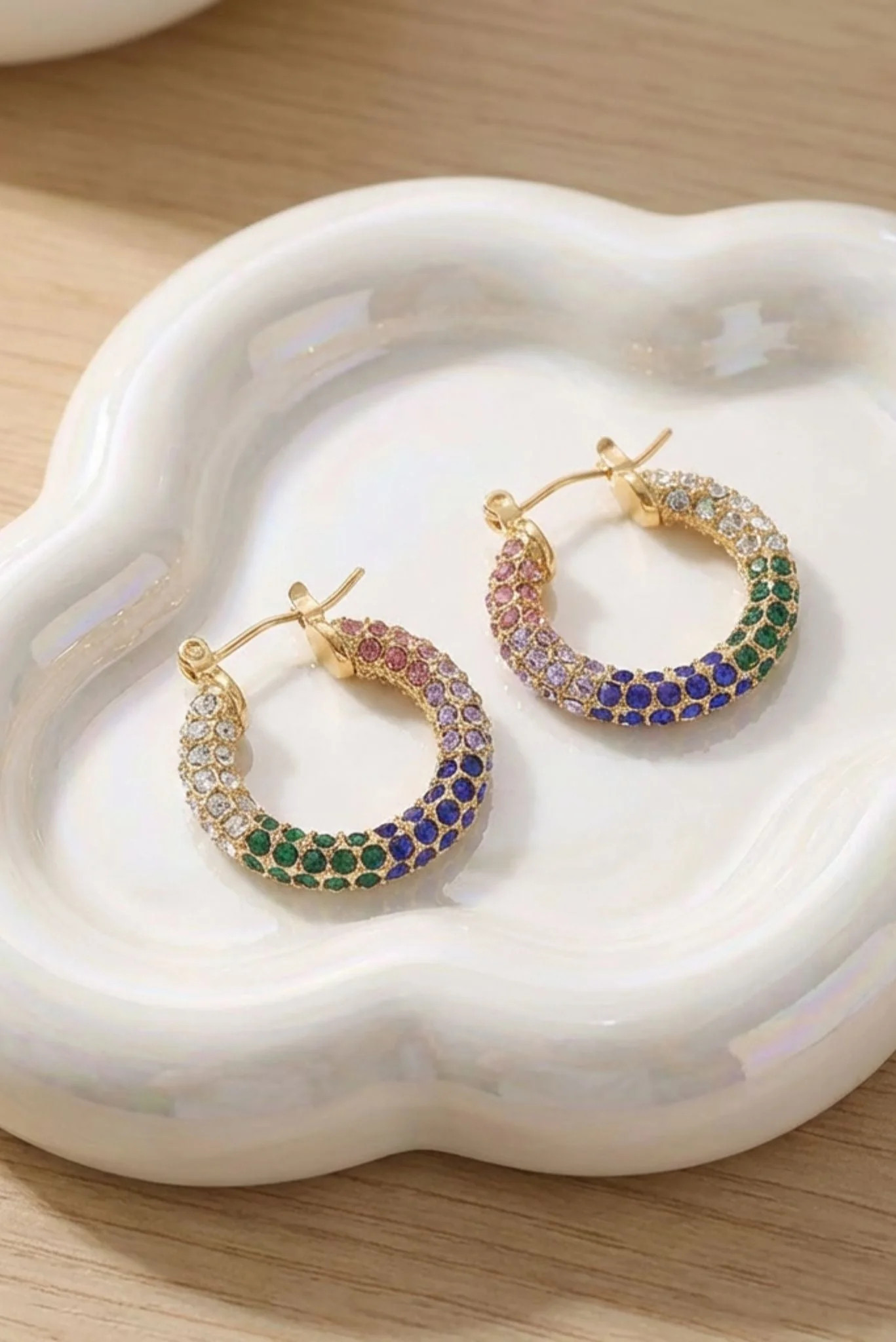 Vivienne Waterproof Rhinestone Statement Hoop | Akalia