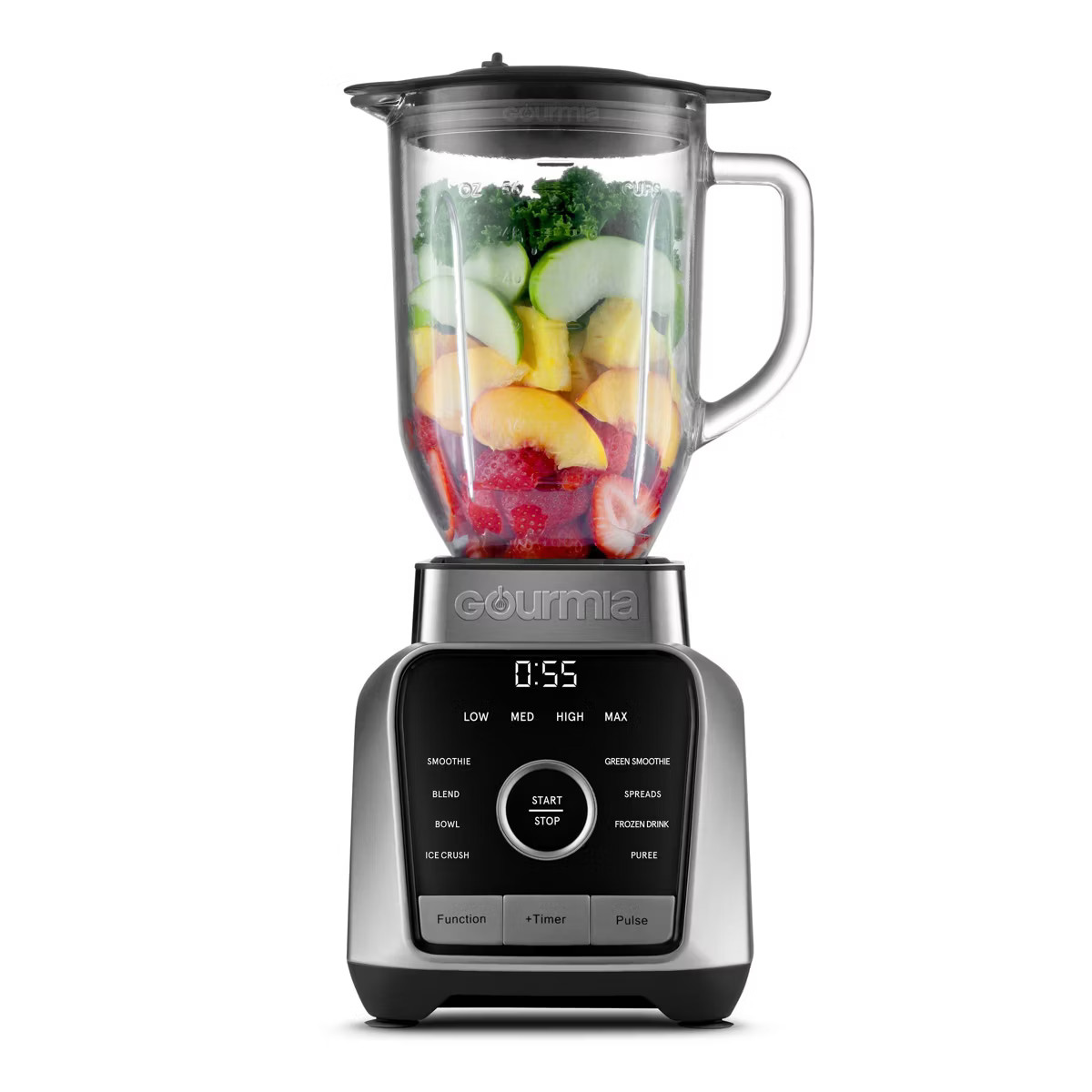 Gourmia Digital Blender with 8 Total Blend Programs, 4 Speeds & Round-Plated Tamper Gray | Target