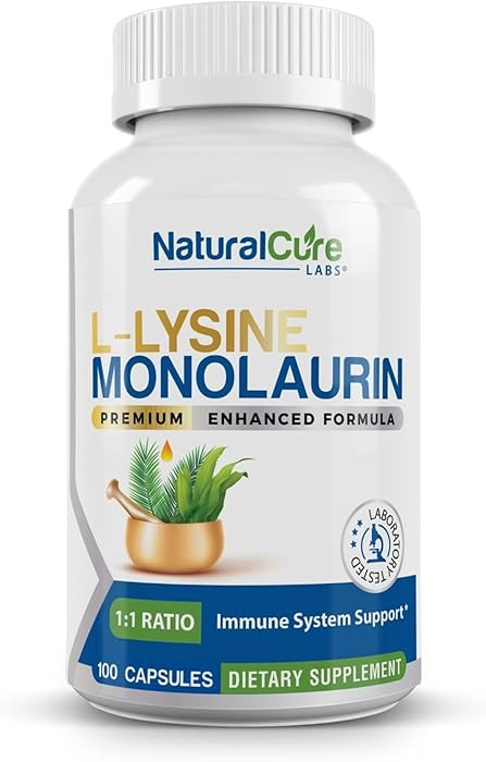 Natural Cure Labs L-Lysine with Monolaurin 600mg 1:1 Ratio, 100 Capsules | Amazon (US)