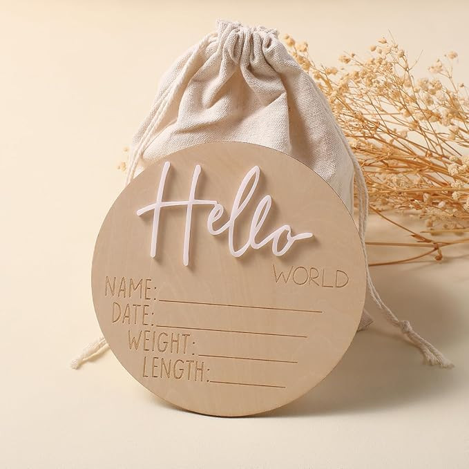 Ylsteed Baby Announcement Signs Baby Milestone Cards Wooden Newborn Photography Props Newborn Bab... | Amazon (US)