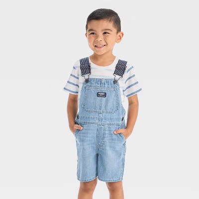 OshKosh B'gosh Toddler Boys' Denim Shortalls - Medium Wash 4T: Adjustable Straps, Front & Side Pockets | Target