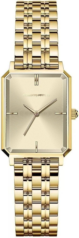 Roberto Marino RM1982 Women’s Luxury Watch Rectangular Gold – Japanese Quartz Movement, Vinta... | Amazon (US)