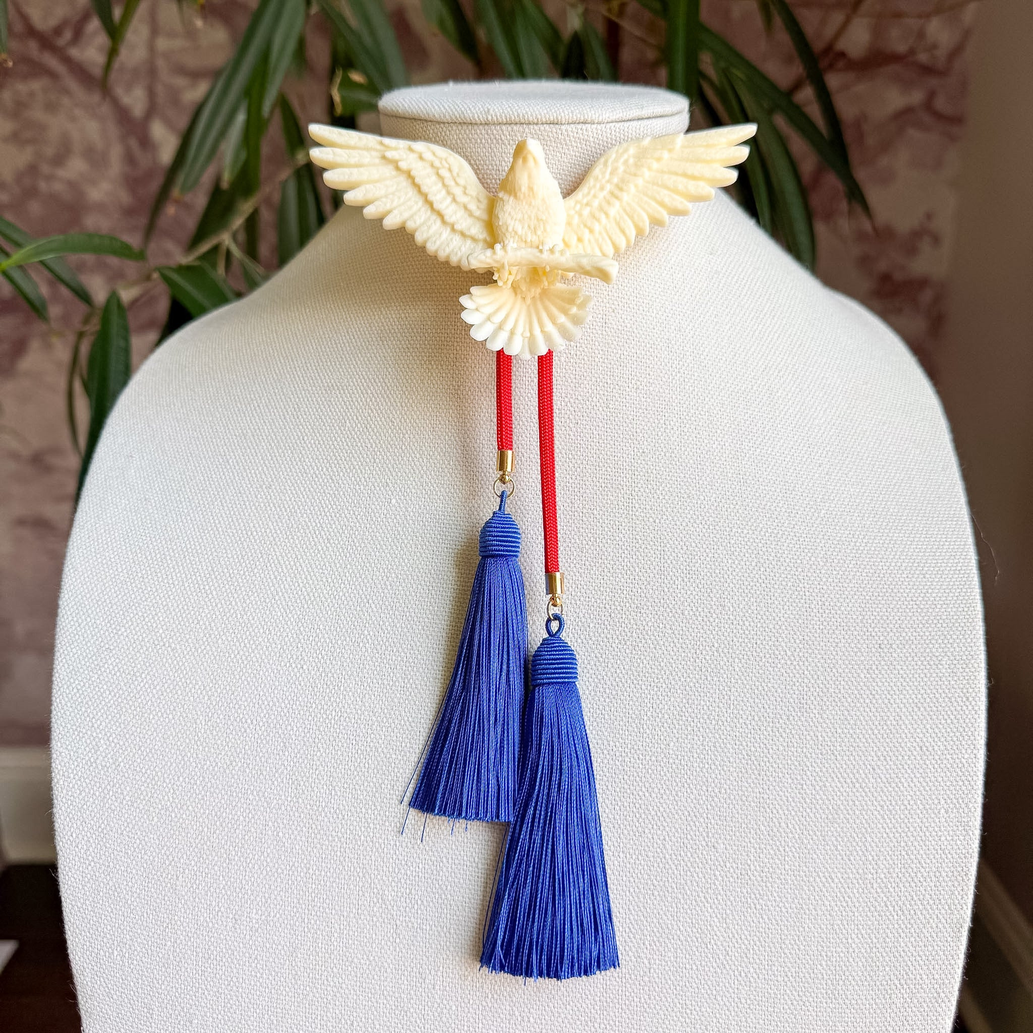 Eagle Bolo Ivory with Red & Royal Blue | Rahya Jewelry Design