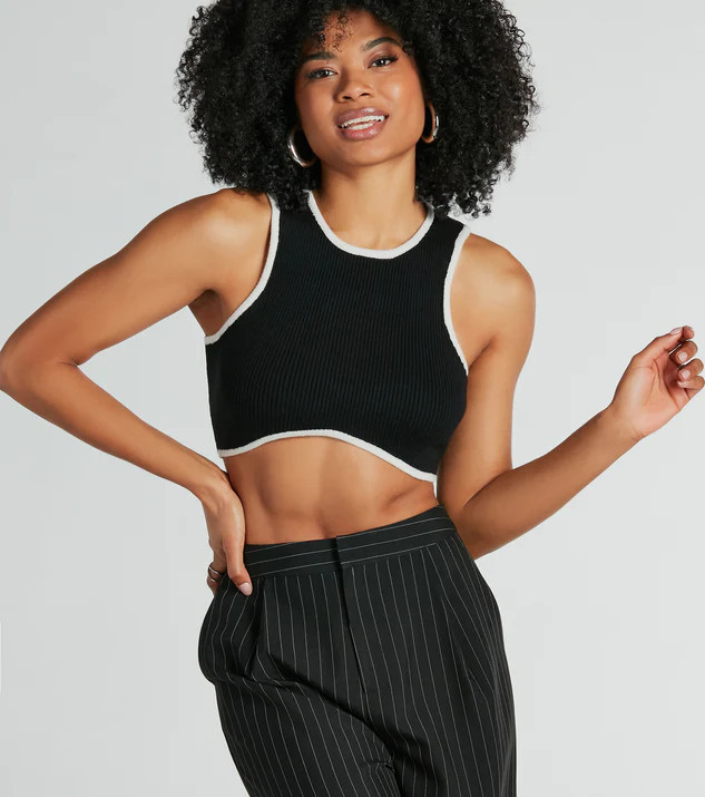 Cute Charm Sweater Knit Cropped Tank Top | Windsor Stores