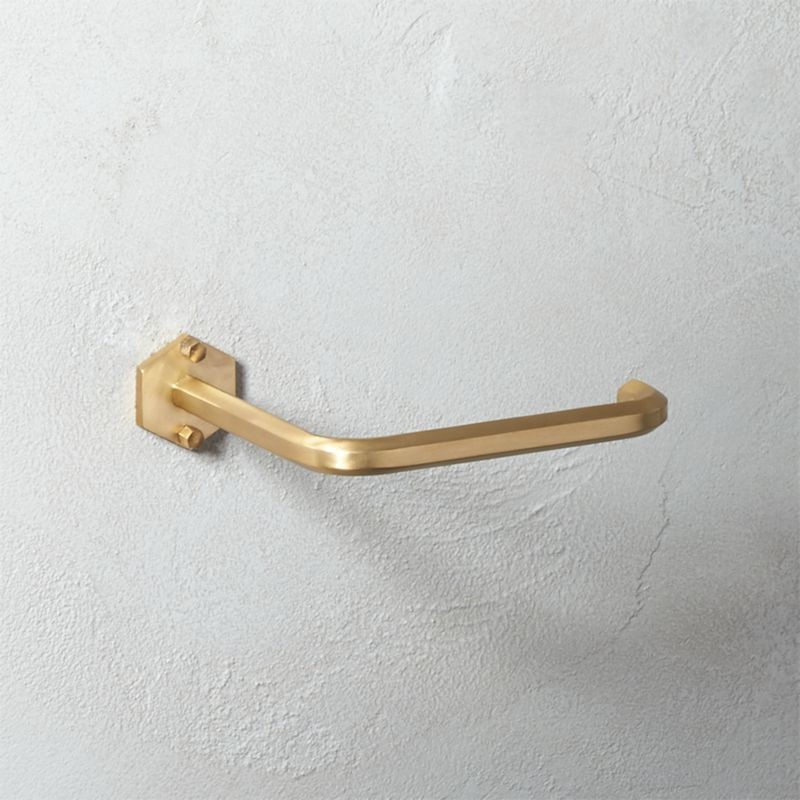 Hex Brass Wall Mounted Toilet Paper Holder + Reviews | CB2 | CB2