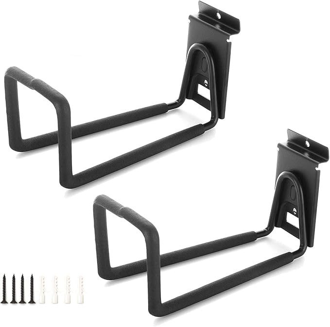Slatwall Hose Hooks, Heavy Duty Garage Storage Utility Tool Double Holder Bike Hanger Organizer f... | Amazon (US)
