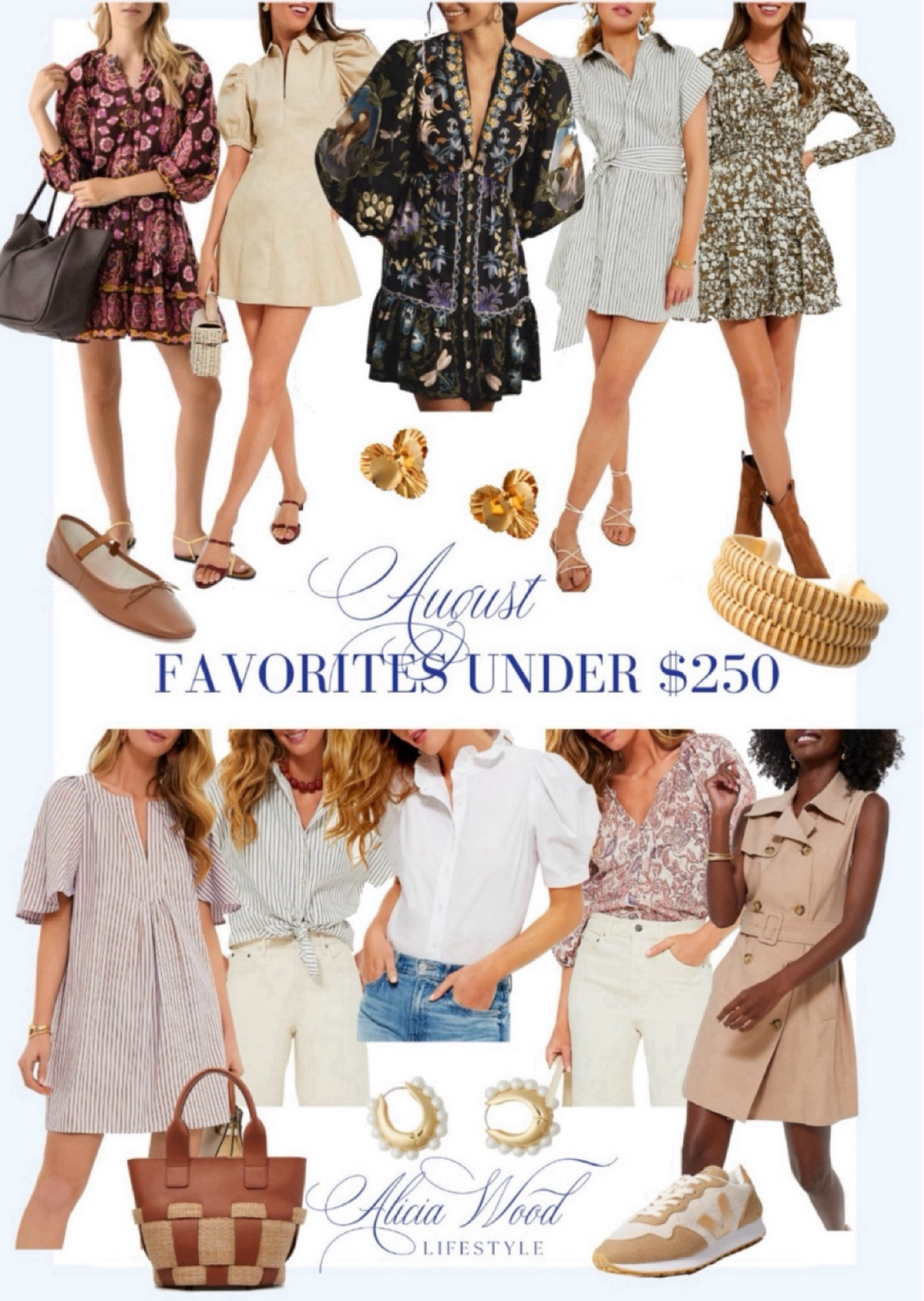 August Favorites Under $250

Floral mini dress
Cream mini denim dress puff  sleeves
Long sleeve black floral mini dress 
Striped self tie mini dress 
Army Green floral long sleeve dress
Striped a line dress 
Tie waist cotton top
White puff sleeve shirt
Floral blouse
Khaki sleeveless mini dress 
Veronica Beard Valentina sneakers 
Caramel Mary Jane ballet flats 
Wicker cuff bracelet
Gold and pearl hoops
Gold cluster stud earrings
Woven leather and straw handbag 
Fall transitional outfits


#LTKOver40 #LTKStyleTip #LTKSeasonal