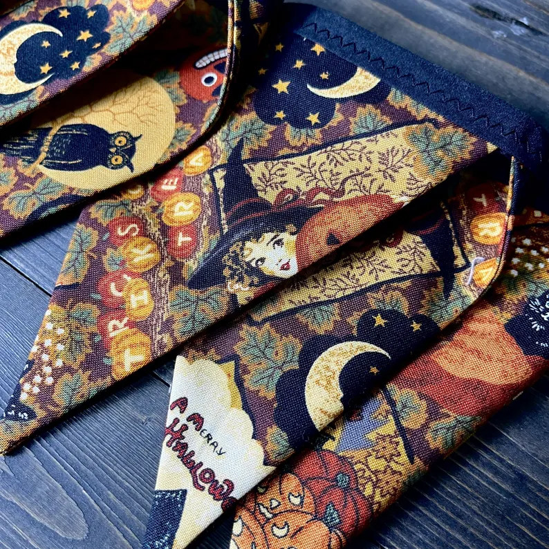Vintage Halloween Pennant Bunting, Handmade Fabric Banner, Farmhouse Fall Decor, Autumn Fireplace... | Etsy (Global)