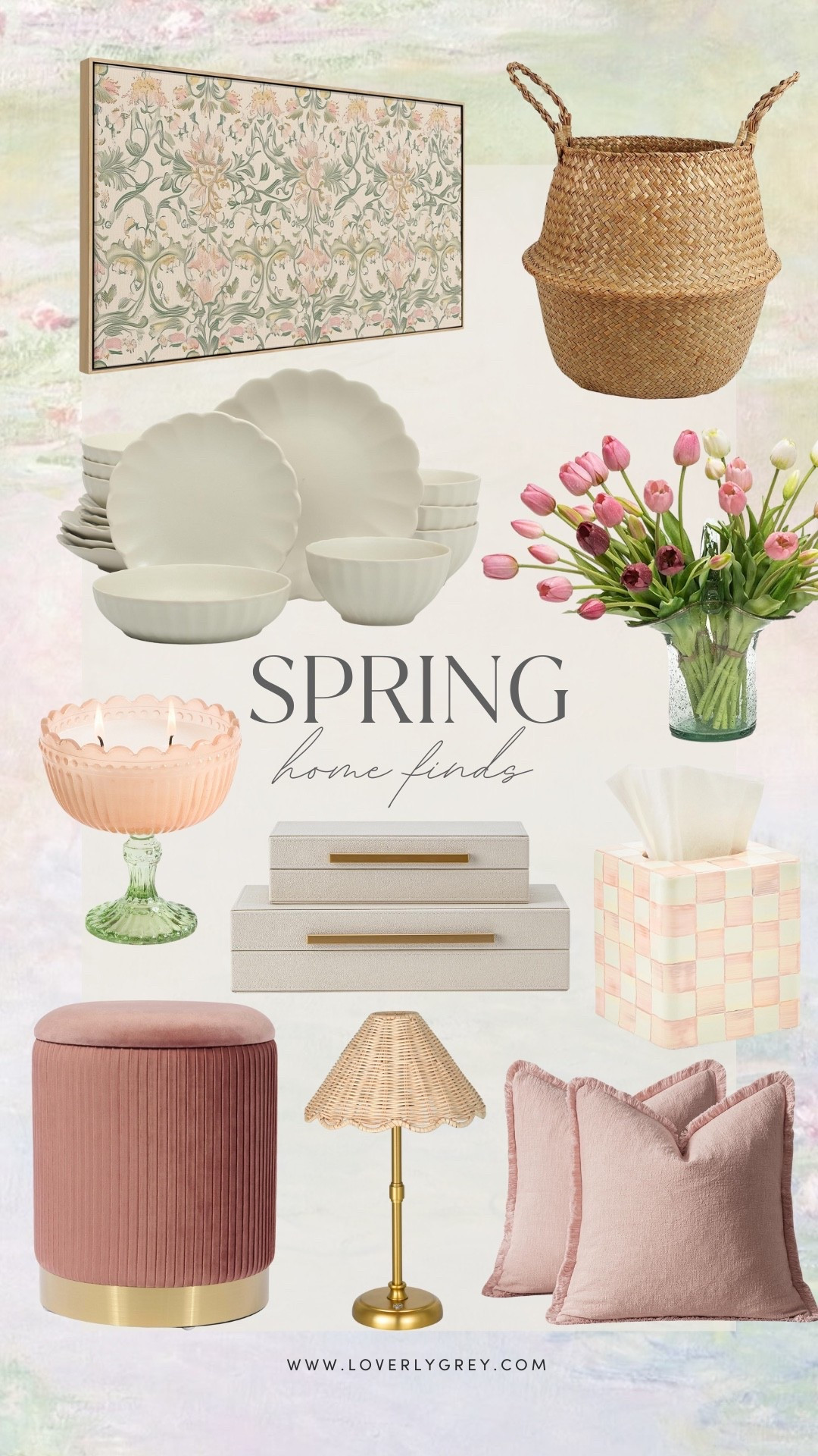 Spring home decor that I’m loving! A new scalloped dish set, a delish smelling candle, and stunning wall art! Perfect pieces to refresh your home decor this upcoming season! 

#LTKmomlife #LTKHome #LTKSeasonal