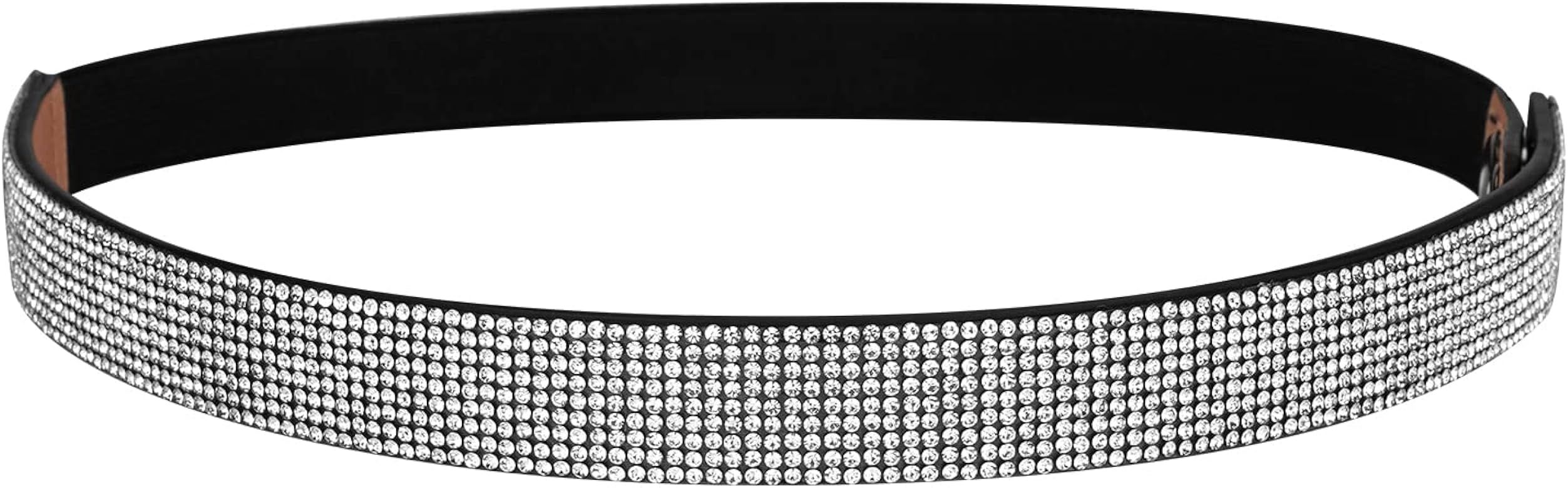 YooAi Silver Belts for Women Dress Rhinestone Skinny Elastic Waist Belt for Women Ladies Girls | Amazon (US)