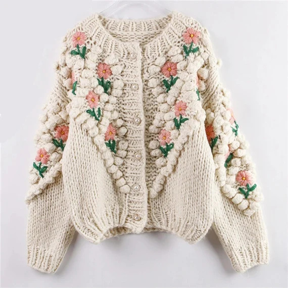 New Women Winter Handmade Sweater and Cardigans Floral | Etsy | Etsy (US)