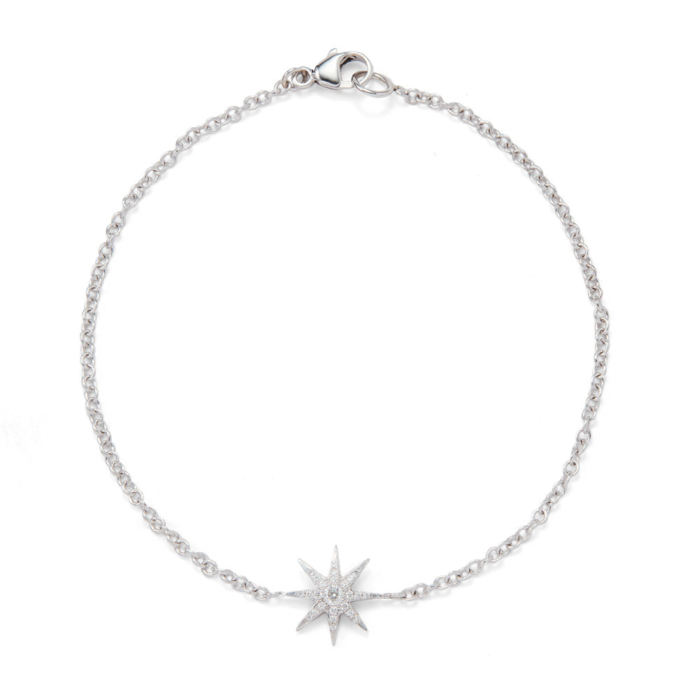 Colette Jewelry Mini Twinkle Diamond Star Bracelet in White Diamond/White Gold | goop