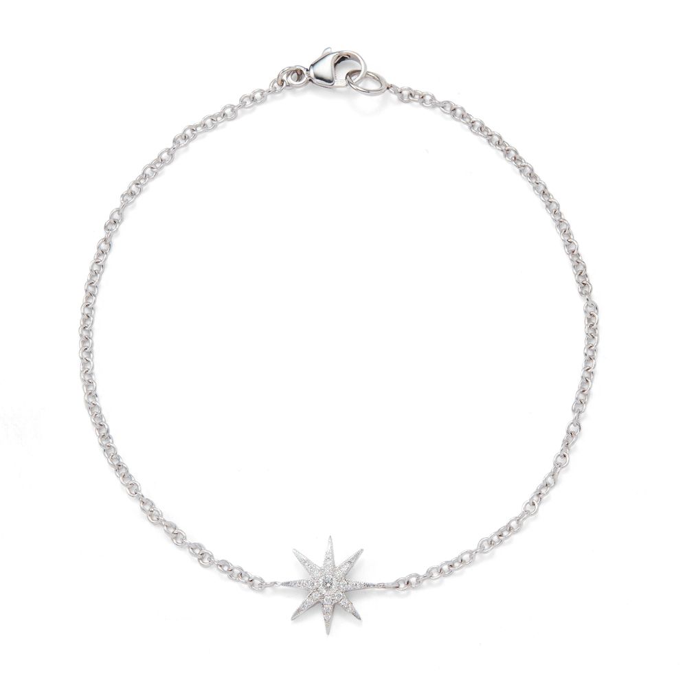 Colette Jewelry Mini Twinkle Diamond Star Bracelet in White Diamond/White Gold | goop