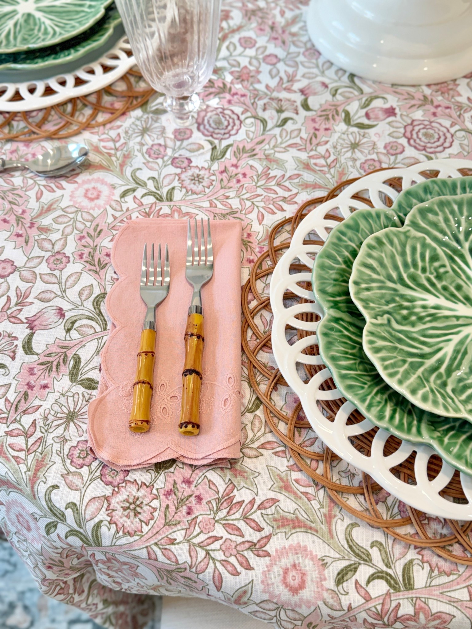 Target napkins on sale! Set of 2 only $5 right now! Ends today 🌸 spring table, eyelet napkins, pink napkin, cabbage plates, cabbageware , spring decor floral tablecloth Easter tablescape 

#LTKSaleAlert #LTKHome