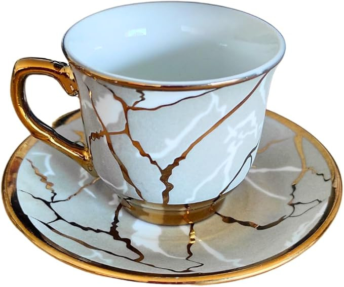 Conjunto Xícara de Café Ouro 12 Peças Porcelana Chinesa Cafezinho Expresso Para Presente (XU00... | Amazon (BR)