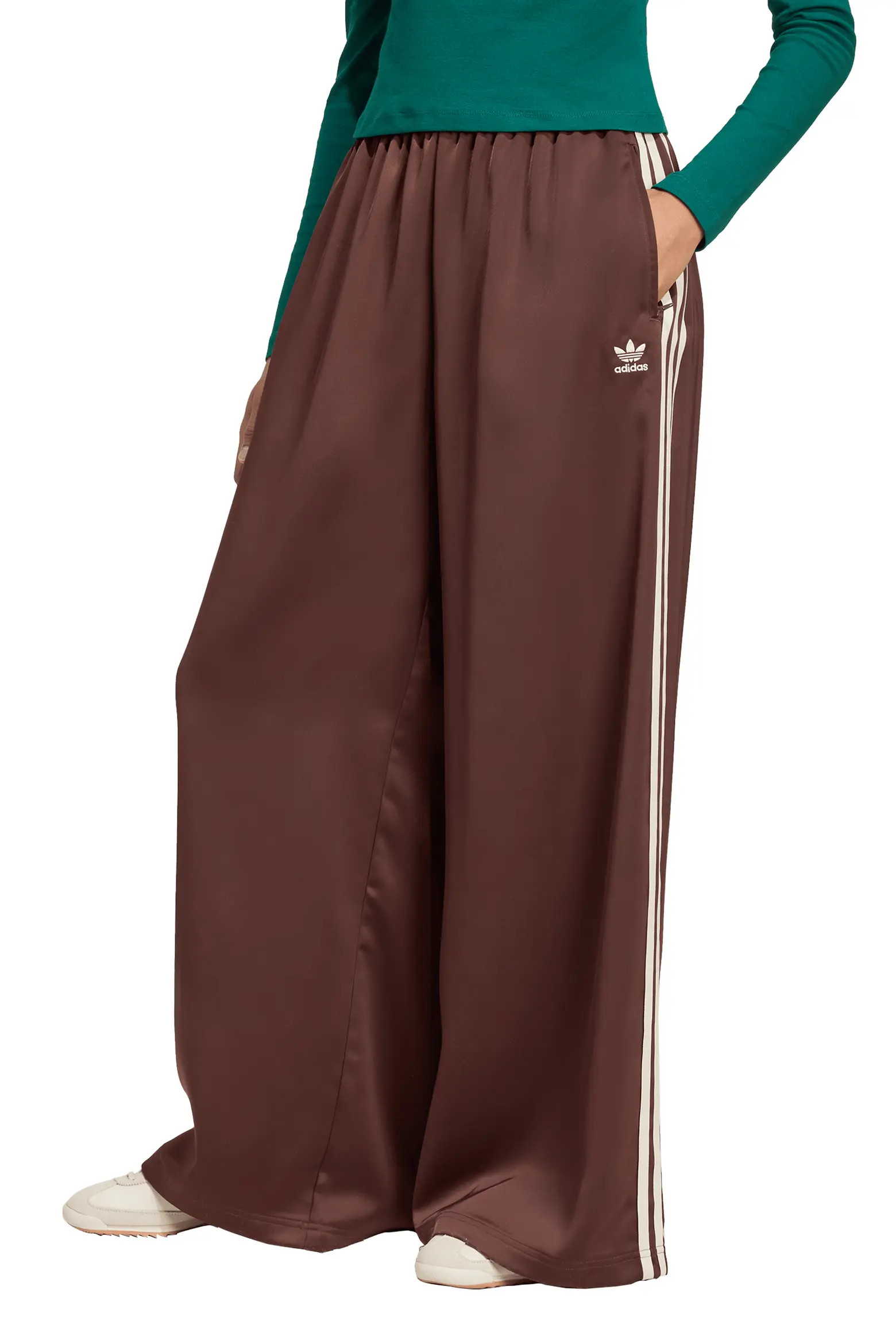 adidas Originals Wide Leg Satin Track Pants (Women) | Nordstrom | Nordstrom