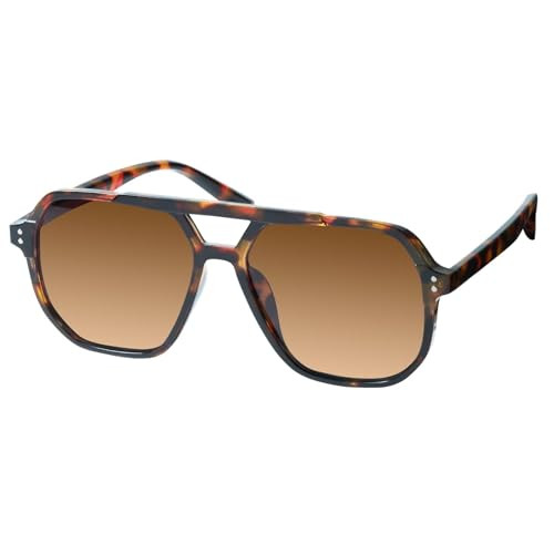 mosanana Aviator Sunglasses for Women Men Tortoise Polarized Trendy Cool Cute Funky Fashion Oversized Large Big Retro Stylish Vintage MS52243 | Amazon (US)