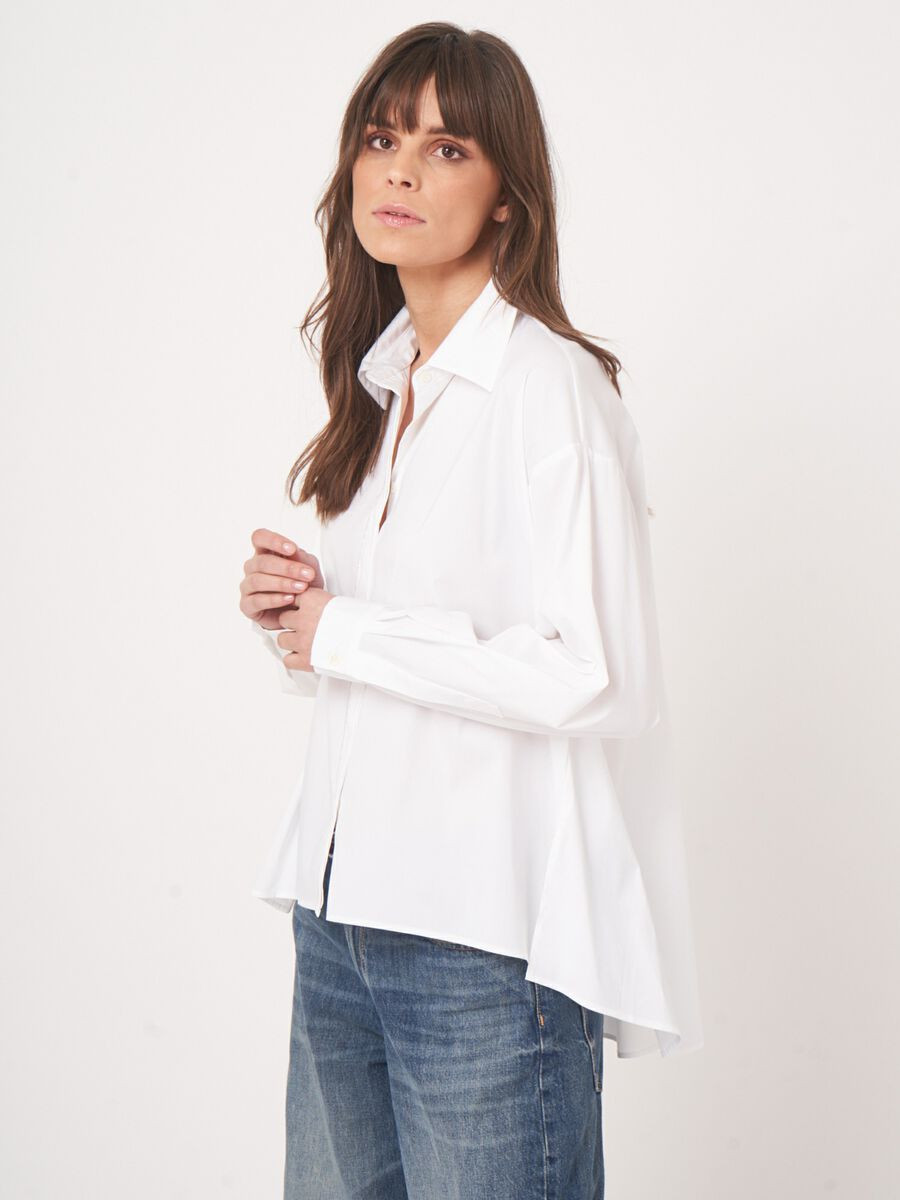 A-line shirt with collar and side slits | Repeat Cashmere NL