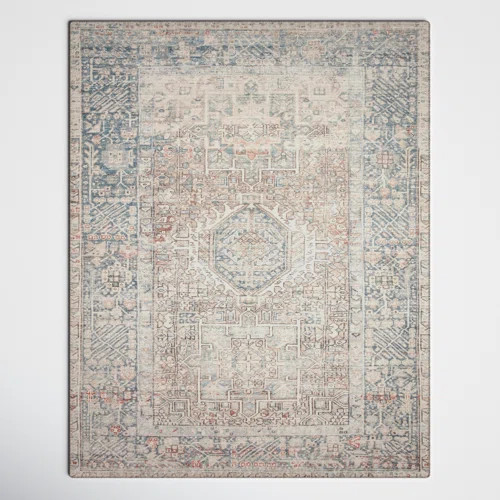Chris Loves Julia x Loloi Rosemarie Oriental Sage/Blush/Off White Area Rug | Wayfair North America