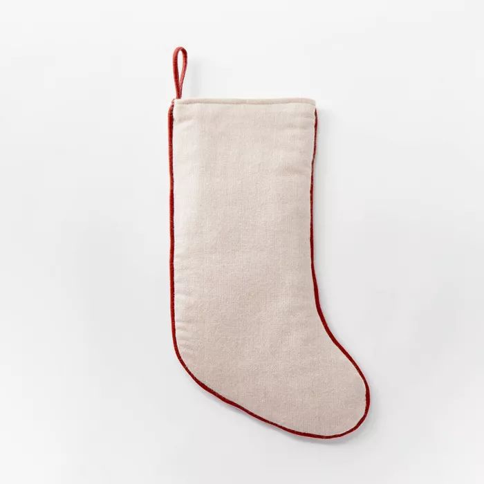 8" x 20" Holiday Stocking with Serged finish Off White - Threshold™ designed with Studio McGee | Target