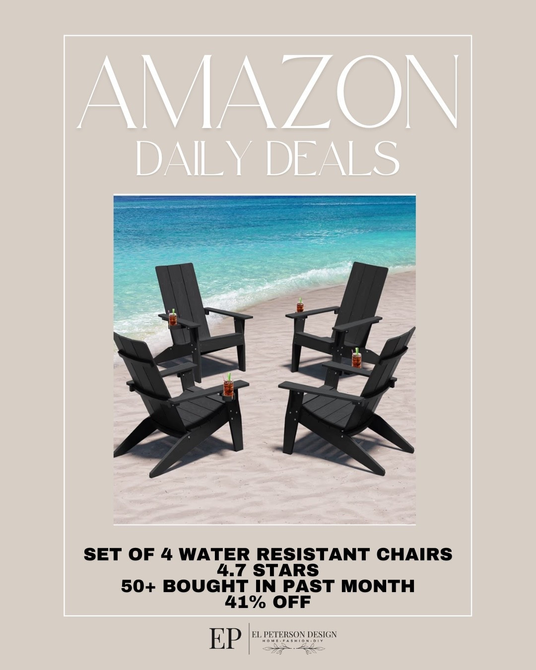 Amazon Daily Deals
Set of 4 water resistant chairs 

#LTKHome #LTKSaleAlert