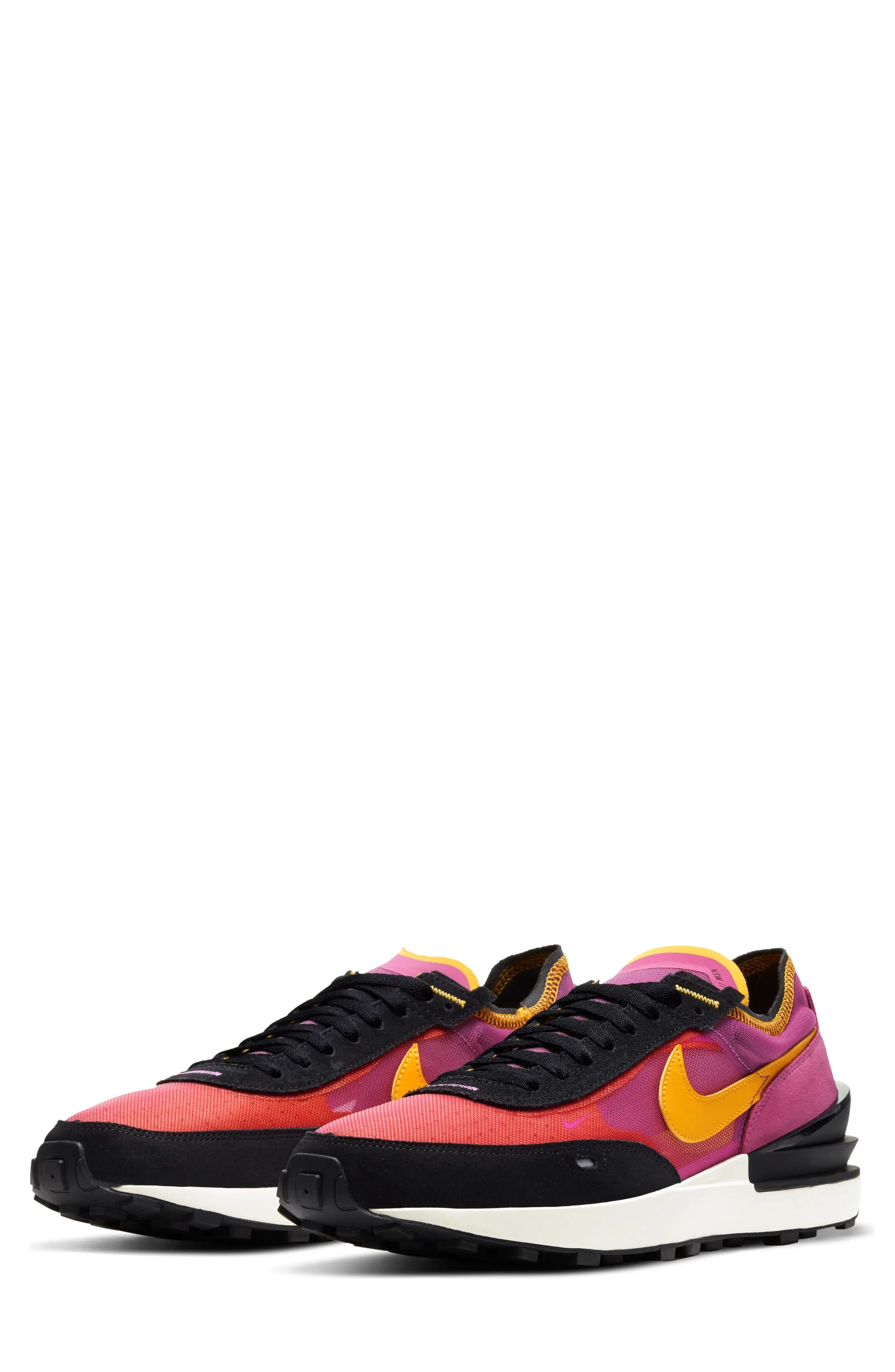 Nike Waffle One Sneaker, Size 7 in Fuchsia/University Gold at Nordstrom | Nordstrom