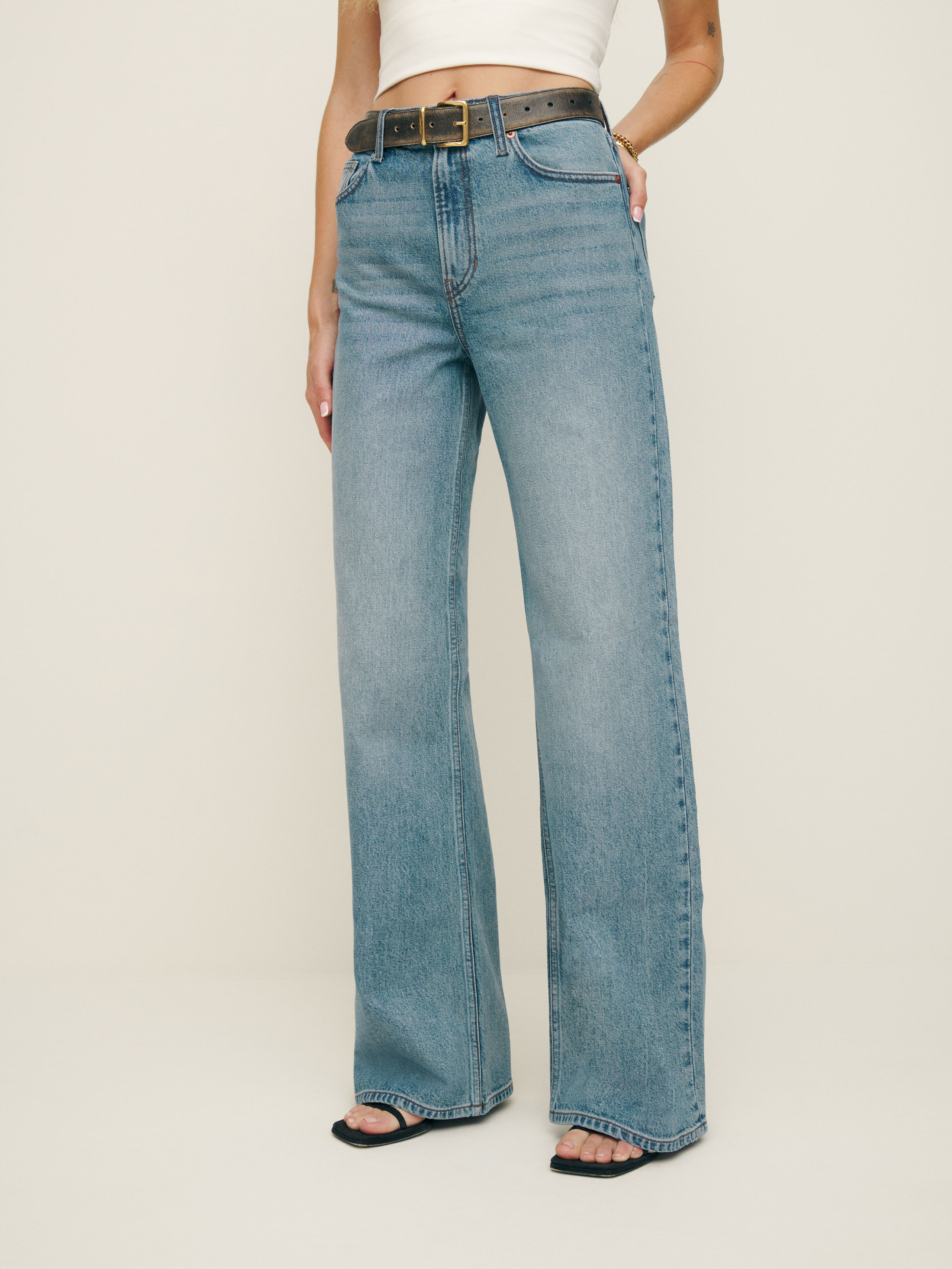 Cary Stretch High Rise Slouchy Wide Leg Jeans | Reformation (Global)