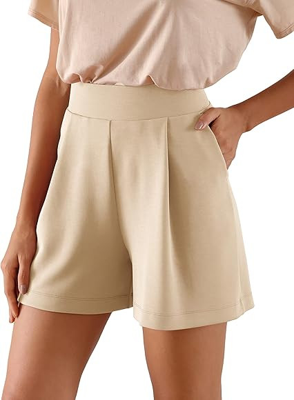 ODODOS Modal Soft Wide Leg Shorts for Women High Waist Casual Relaxed Shorts with Pockets-Inseam ... | Amazon (US)