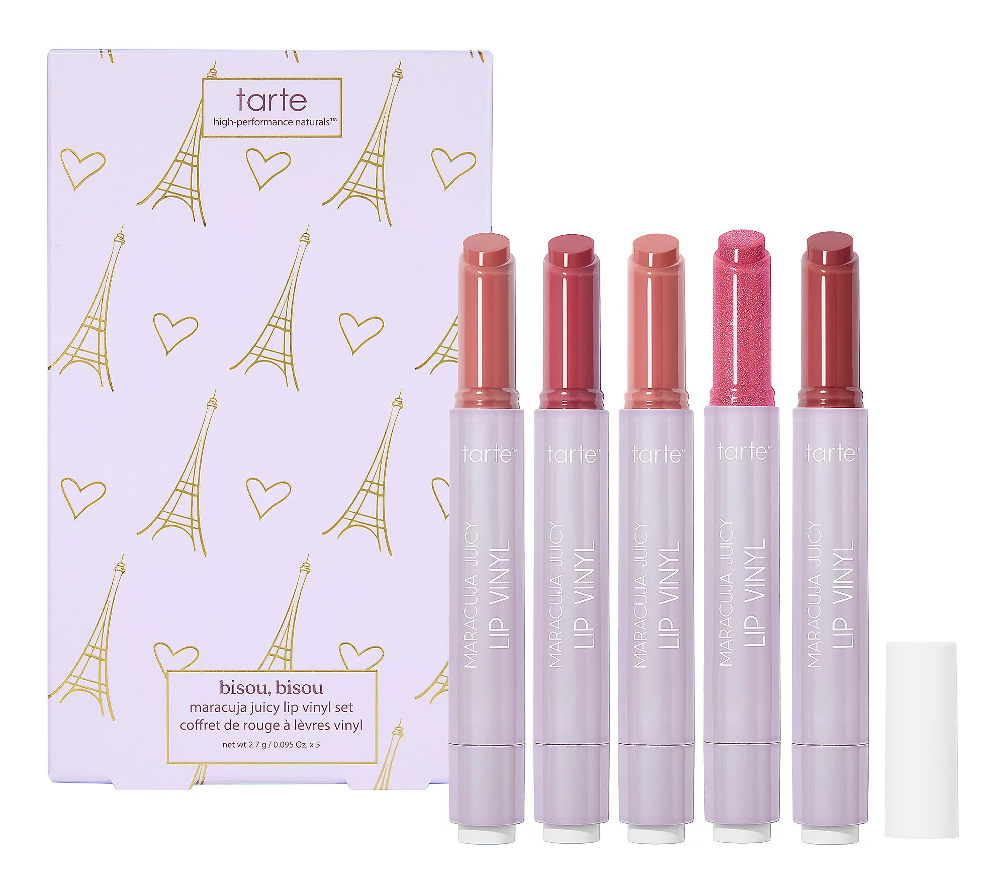 tarte bisou, bisou maracuja juicy lip vinyl set | QVC