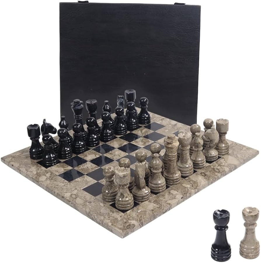 Chess Set MR-CH-12 for 2 Players | 12 inches | oceanic, black | handmade | tournament chess sets ... | Amazon (US)