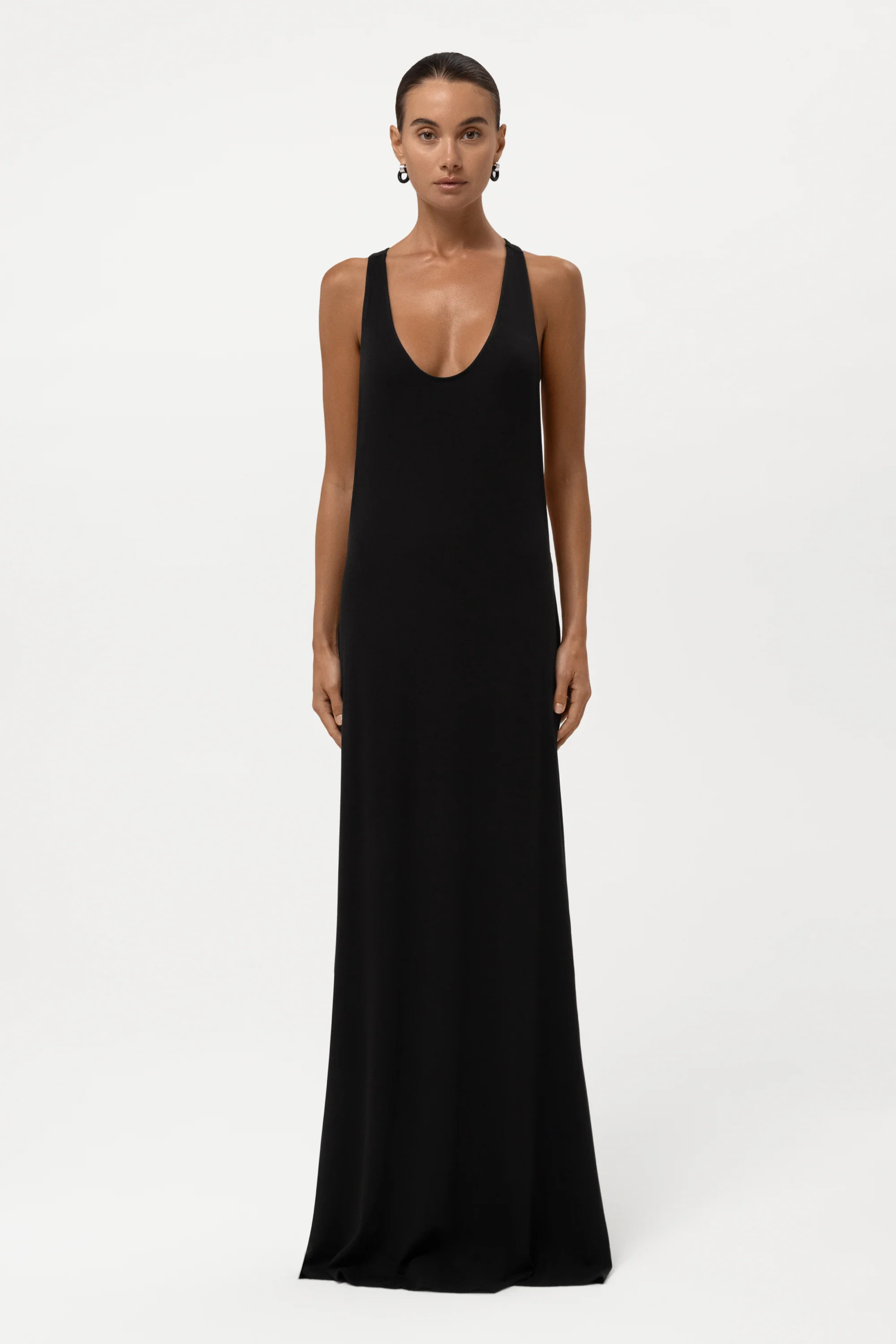 Everyday Jersey Racerback Maxi Dress - Black | LEAU (US)