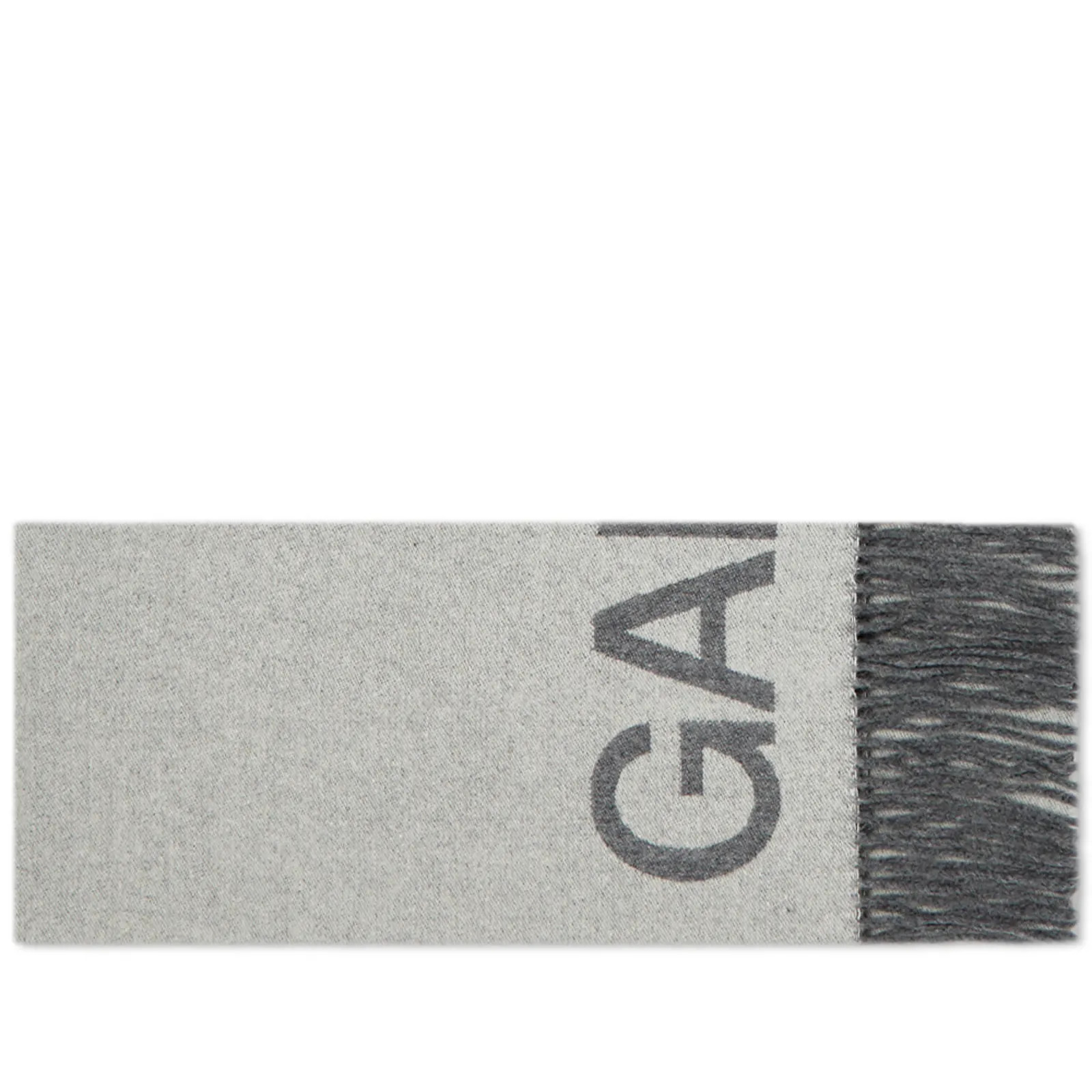 GANNI Fringed Wool Logo Scarf | End Clothing (UK & IE)