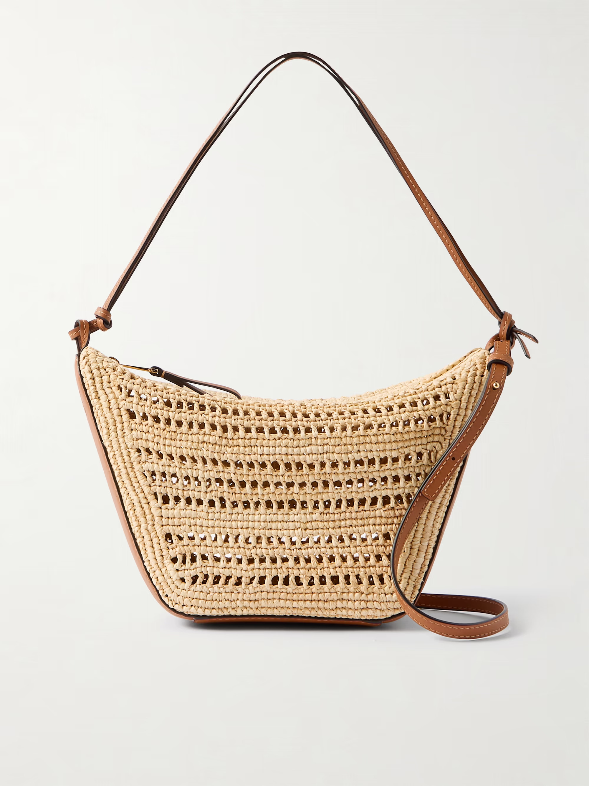 + Paula's Ibiza Hammock mini leather-trimmed raffia shoulder bag | NET-A-PORTER (US)