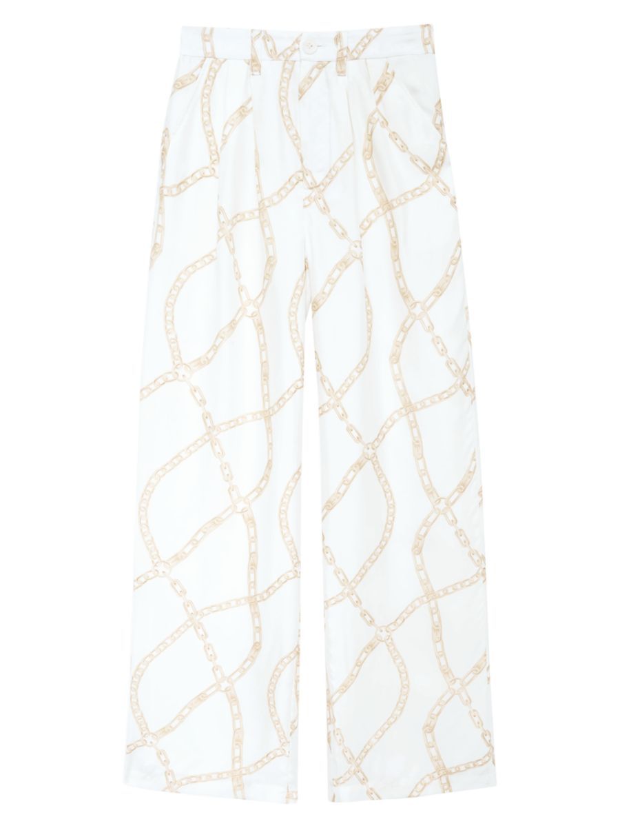 Carrie Chain-Link Printed Wide-Leg Pants | Saks Fifth Avenue