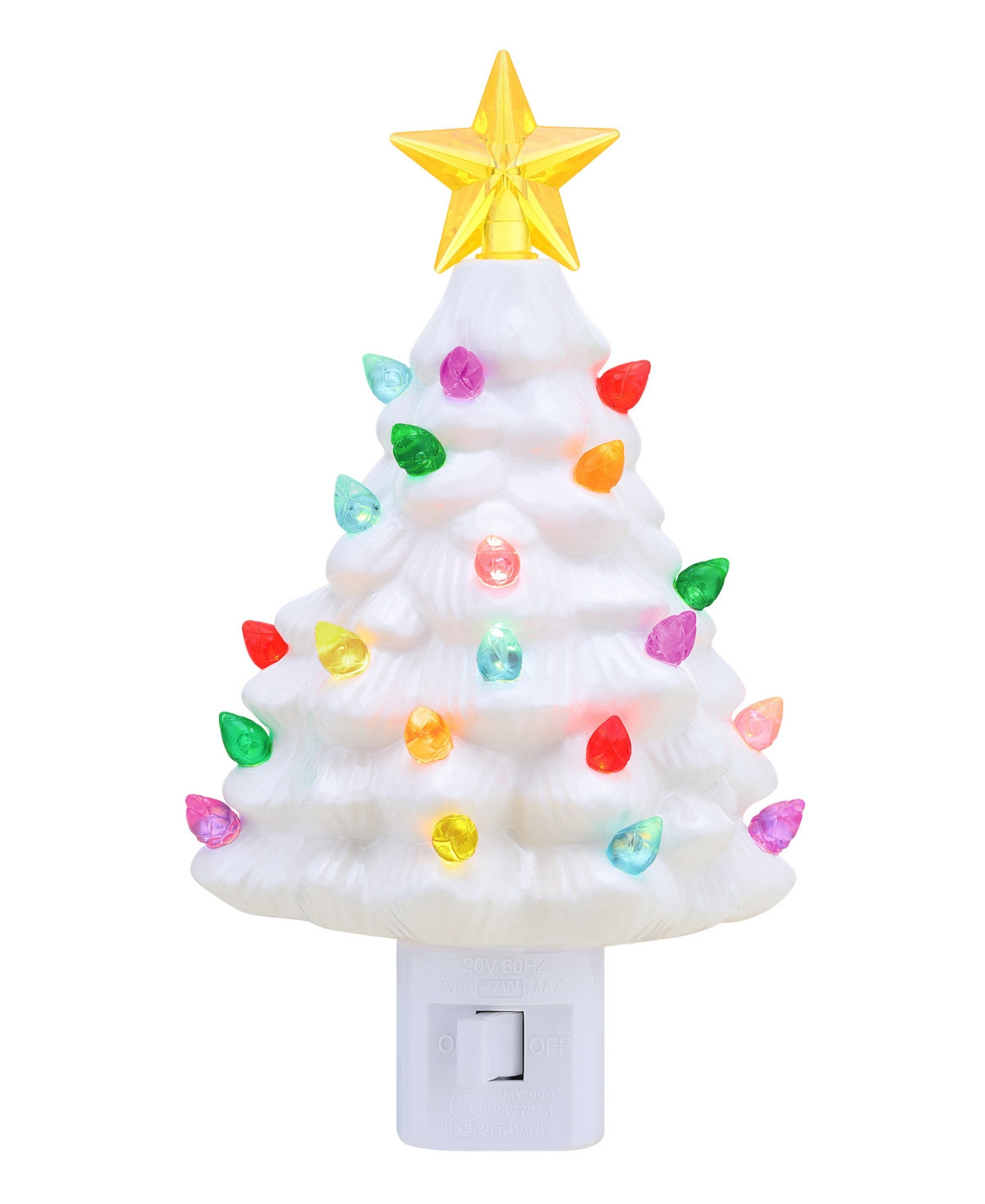 Mr. Christmas Night Light - Ceramic White Tree - Multi | Macy's