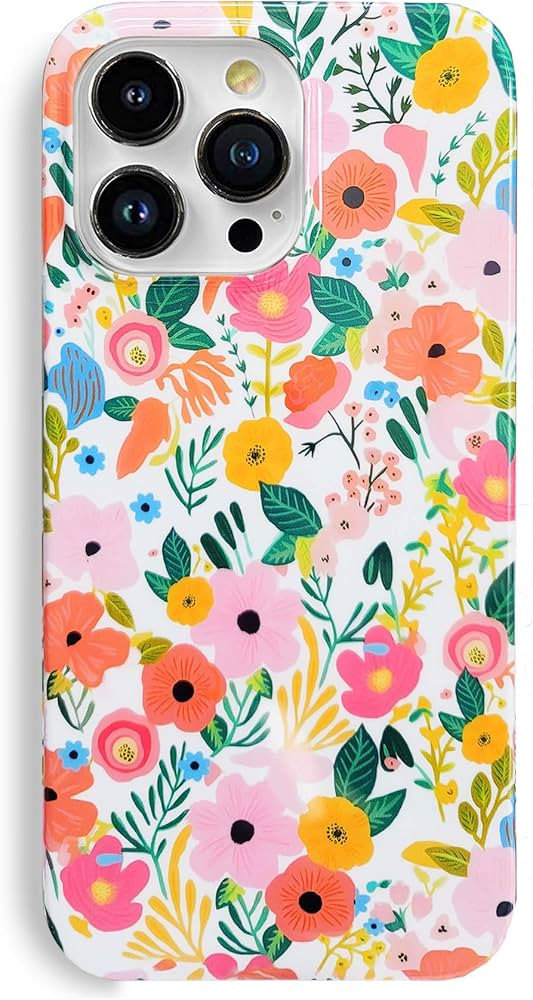 J.west iPhone 13 Pro Case 6.1, Soft Shockproof Cute Floral Phone Protective Cover for Women, Gard... | Amazon (US)
