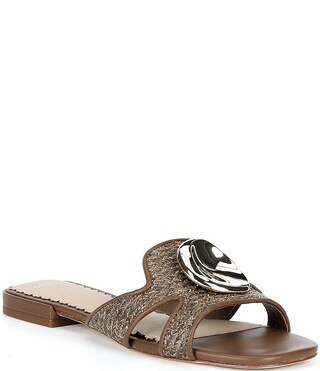 Antonio Melani Ramie Raffia Ornamented Flat Sandals - 7 | Dillard's