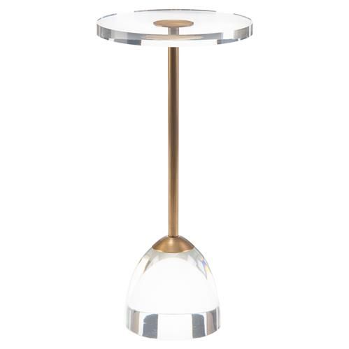 John-Richard Modern Classic Brass Acrylic Martini Side End Table | Kathy Kuo Home