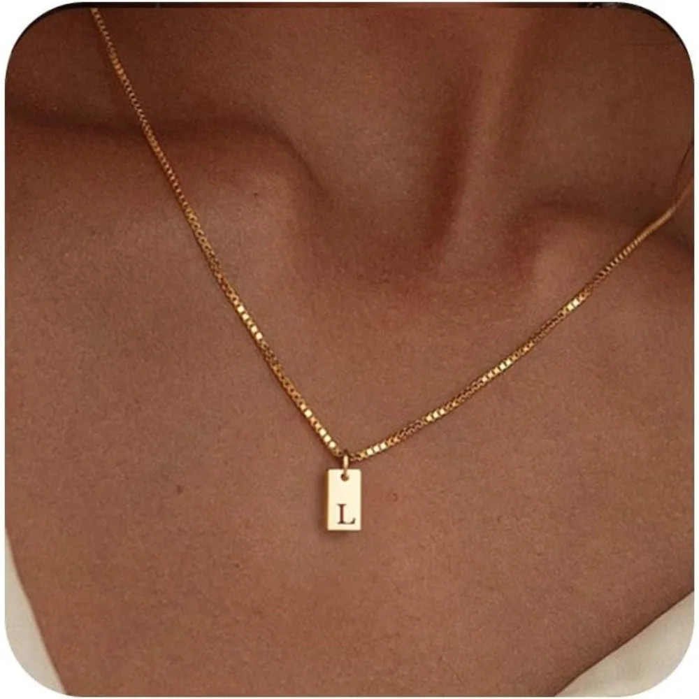 14K Gold Plated Letter Necklace Initial Necklaces for Women Dainty Gold Name Necklace Personalize... | Walmart (US)