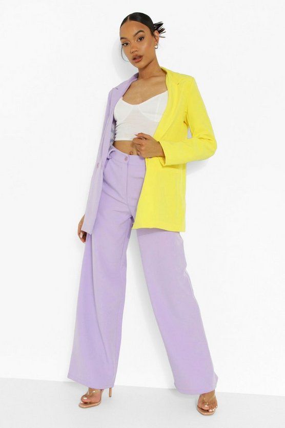 Lilac Wide Leg Dress Pants | Boohoo.com (US & CA)