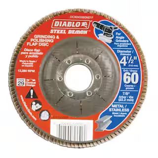 DIABLO 4-1/2 in. 60-Grit Steel Demon Grinding and Polishing Flap Disc with Type 29 Conical Design... | The Home Depot