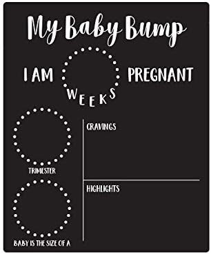 My Baby Bump Pregnancy Timeline / 10"x 12" Chalkboard Style Sign/Monthly Milestone Blackboard Pho... | Amazon (US)
