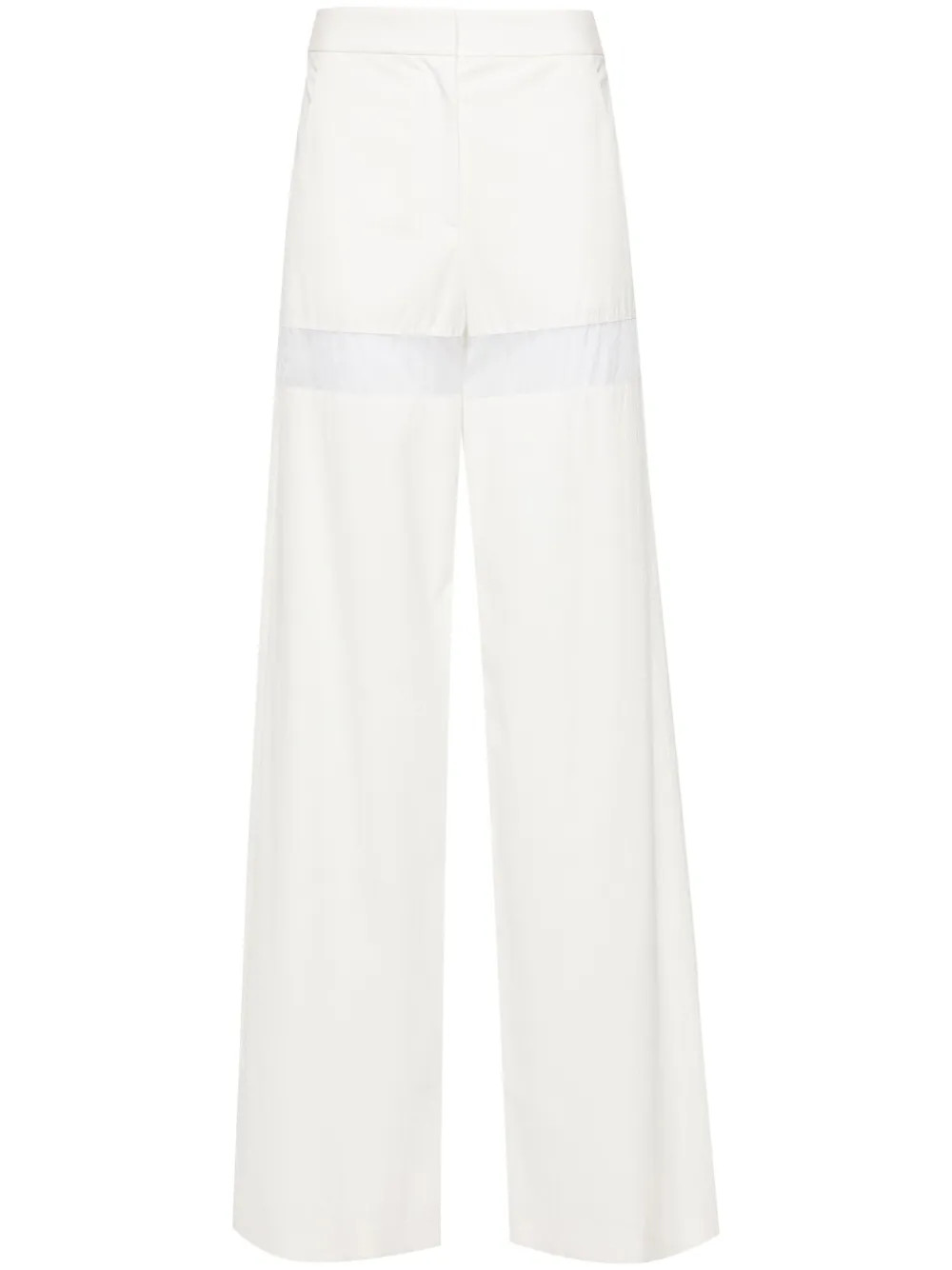 Genny sheer-stripe wide-leg Trousers | White | FARFETCH | Farfetch Global