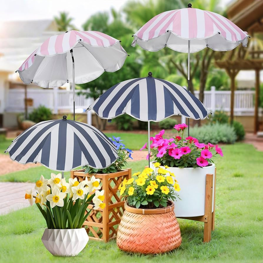 4Pack Digital Printing Plant Umbrellas for Outdoor Plants - 26" Large Garden Sun Shade for Plants... | Amazon (US)