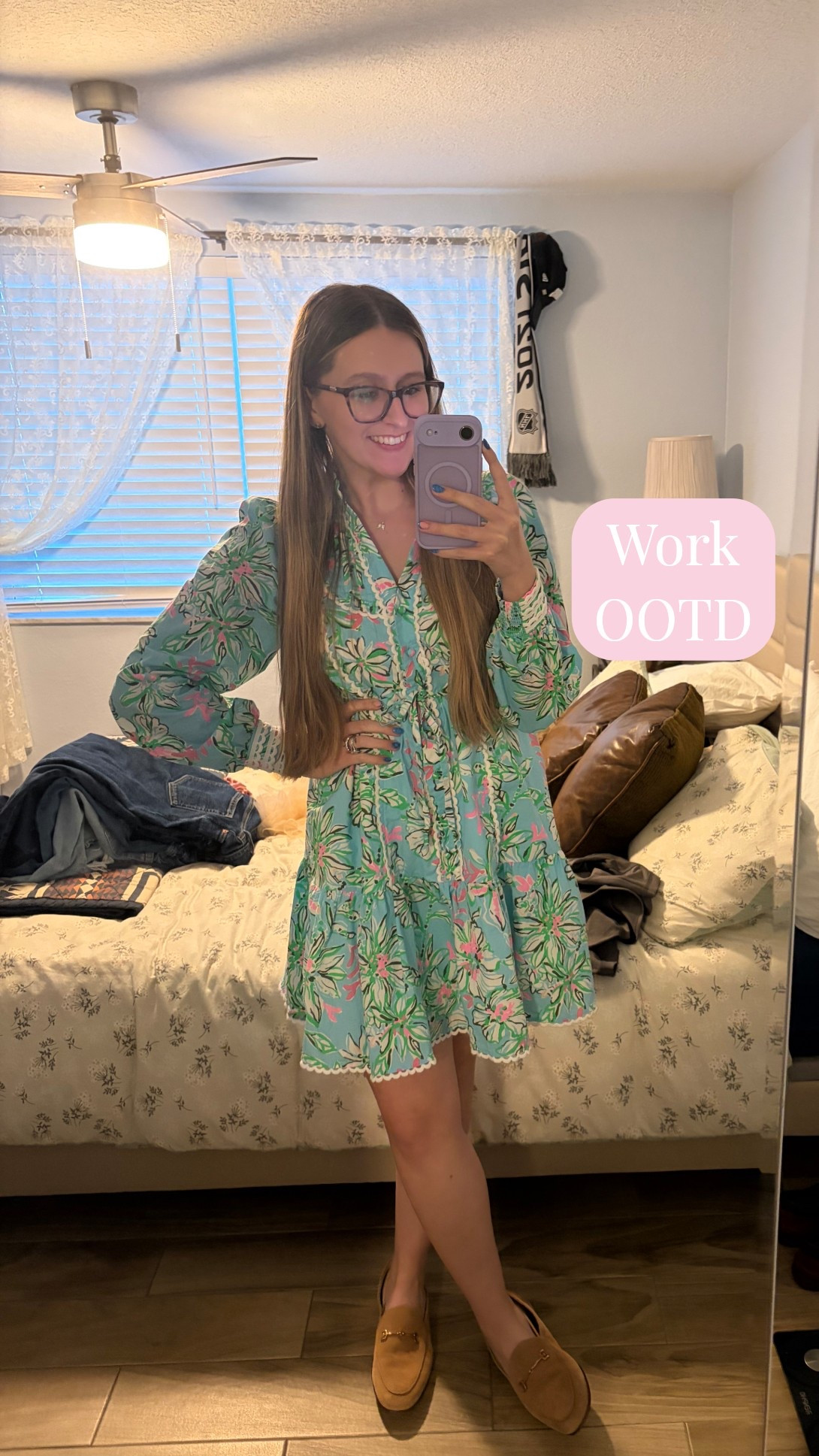 Today’s OOTD! So thankful that I get to dress up for work now (still wear scrubs some days though lol). This Lilly Pulitzer Arletta dress is too cute and I found in on mega sale for $49! I paired it with my go-to Sam Edelman loafers  
🏷️ office wear, workwear, office style, dress, loafers 

#LTKWorkwear #LTKFindsUnder50 #LTKdayinmylife