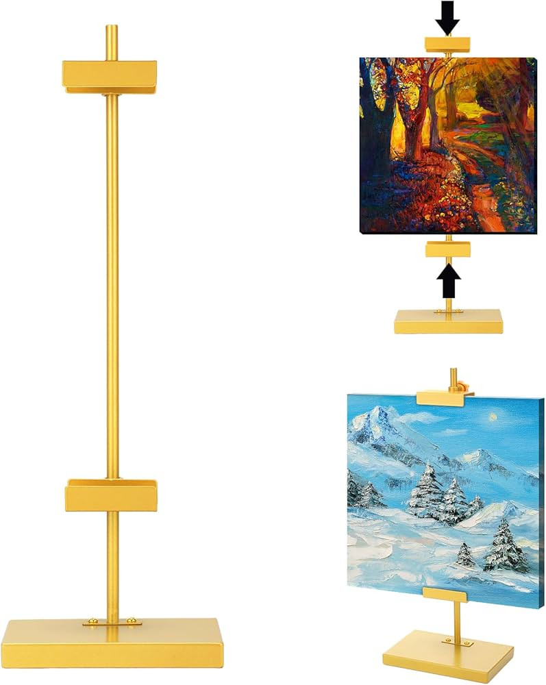 Gold Tabletop Picture Frame Easel Stand 16. 5 Inch Adjustable Metal Frames Holder Stand Table Dis... | Amazon (US)