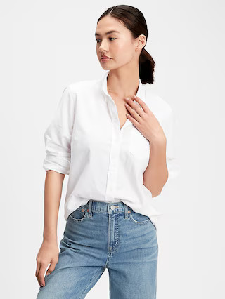 Fitted Boyfriend Shirt in Oxford | Gap Factory