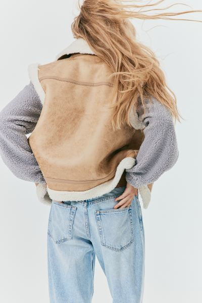 Teddy-fleece-lined Vest - Beige - Ladies | H&M US | H&M (US + CA)
