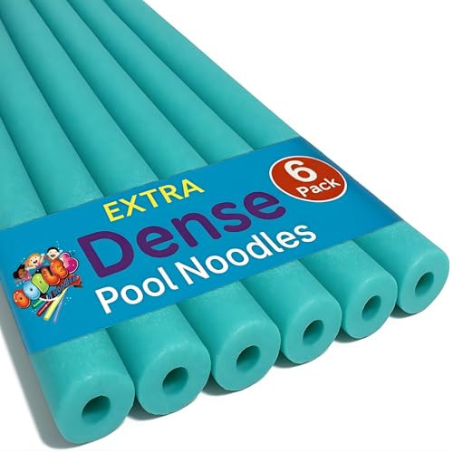 Oodles of Noodles Deluxe Foam Pool Noodles - Pack of 6 - approx. 48 inch x 2.5 inch Hollow Core Foam Tube | Extra Dense, Durable, Buoyant Swim Noodles for Pool, Beach, Crafts, DIY Projects, Insulation | Amazon (US)